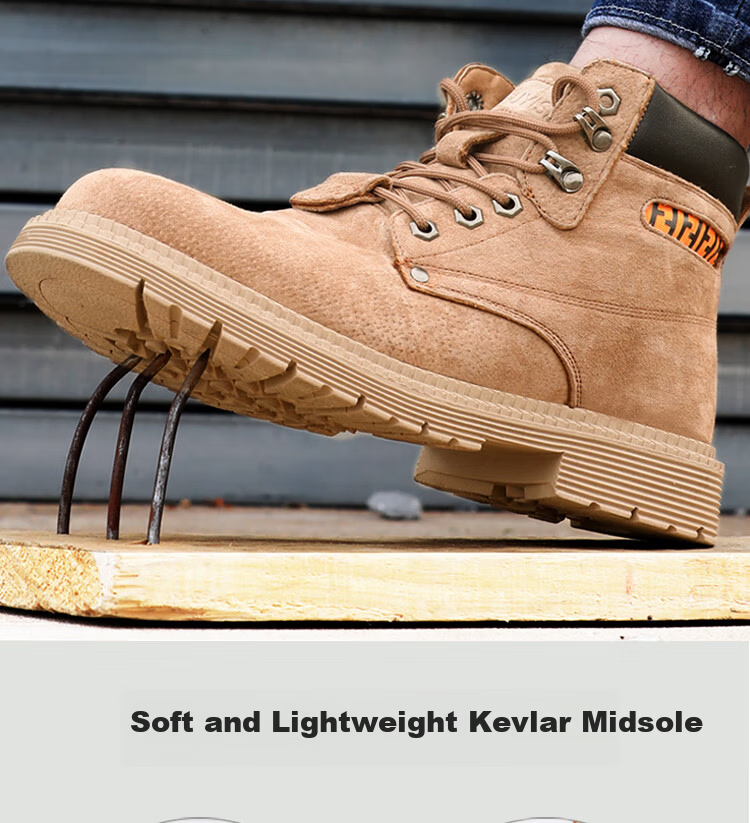 BlueOwl Shield Men's High-Top Breathable Durable Anti-Smash Steel Toe Anti-Puncture Safety Work Construction Functional Shoes 9160 Size 45 6