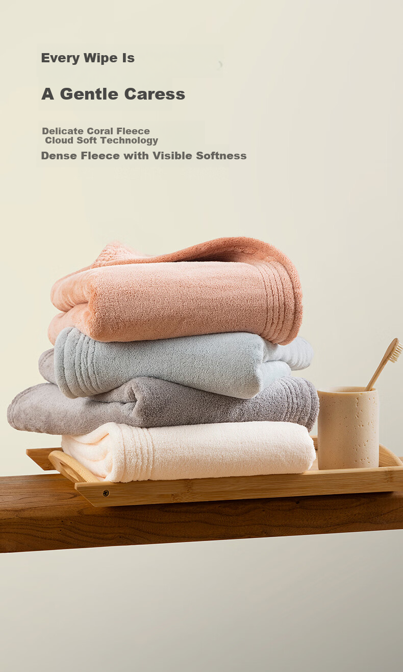 MUJI Bath Towel A-Class Skin-Friendly Soft Absorbent Quick-Dry Thickened Lint-Resistant Unisex Large Bath Towel Gray 430g 3