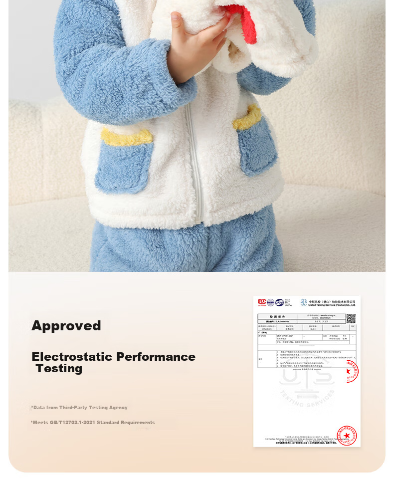 Betis Children's Winter Fleece Pajama Set Thickened Cotton-Padded Warm Homewear for Boys and Girls 14