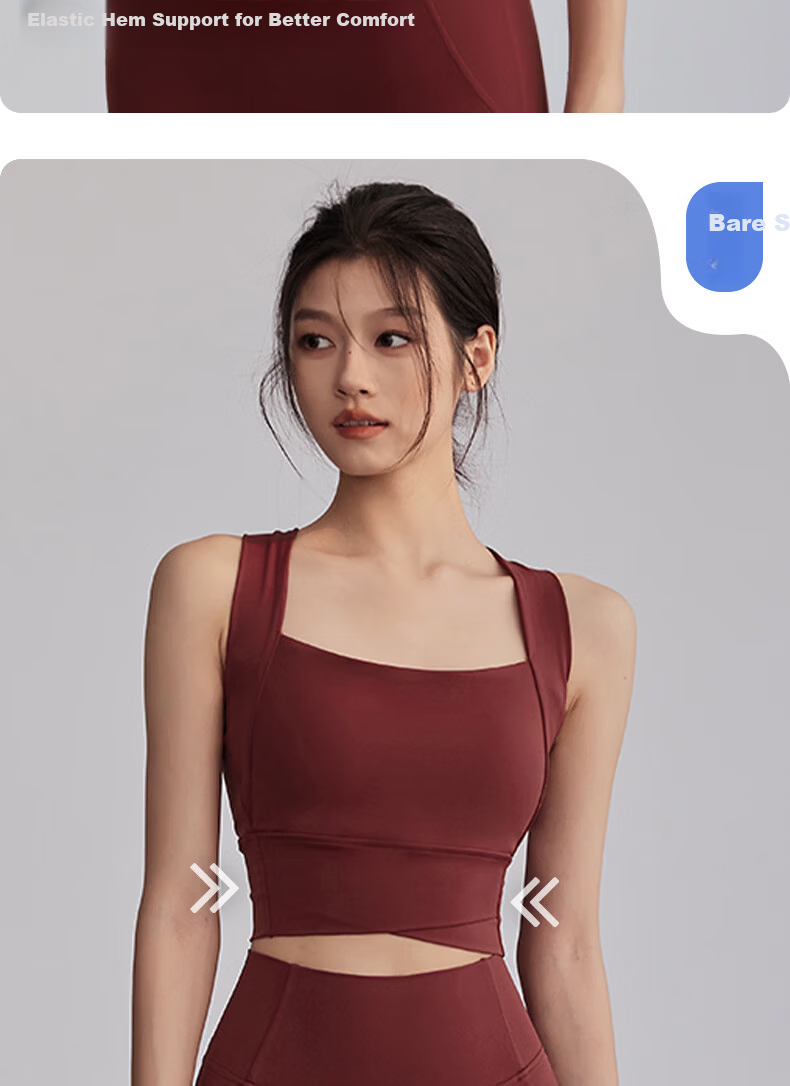 Xueqiman High-Intensity Shockproof Push-Up Sports Bra, Back Support, Anti-Sagging Running Fitness Training Yoga Vest, Summer 8