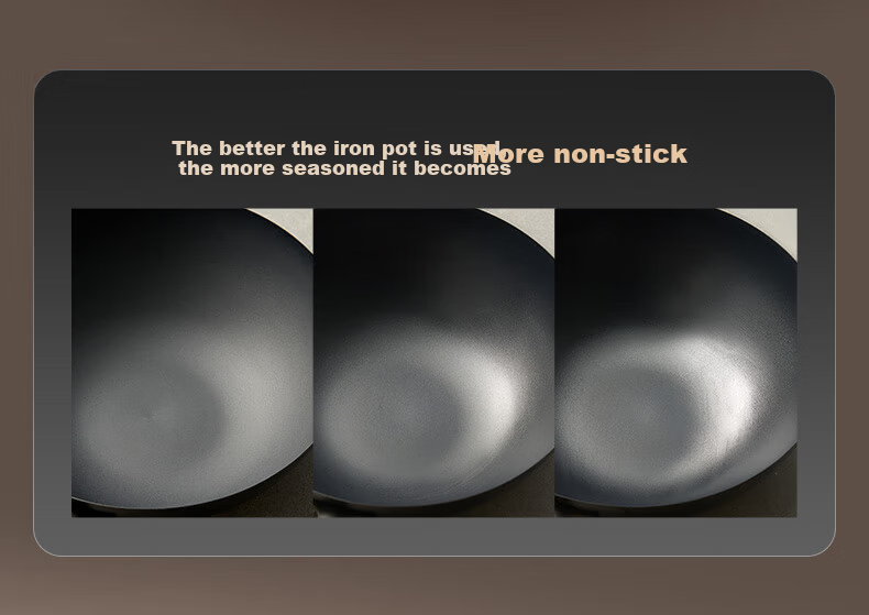 ASD 32cm Titanium Iron Non-Stick Wok with Fluorine-Free Coating for Gas Stove, Suitable for 4-6 People 8