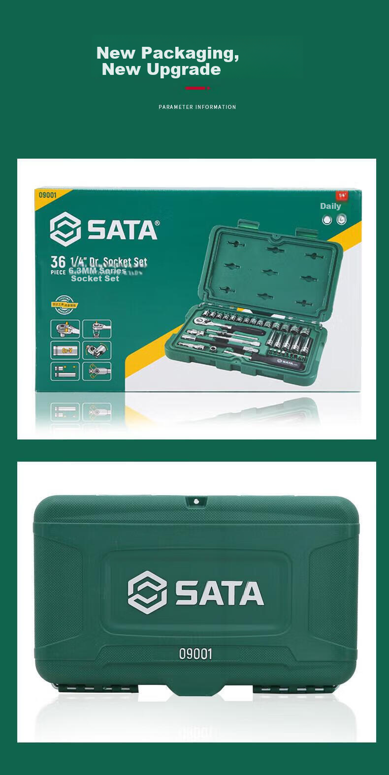 SATA 23-Piece 12.5MM Series Socket Set 09005 10