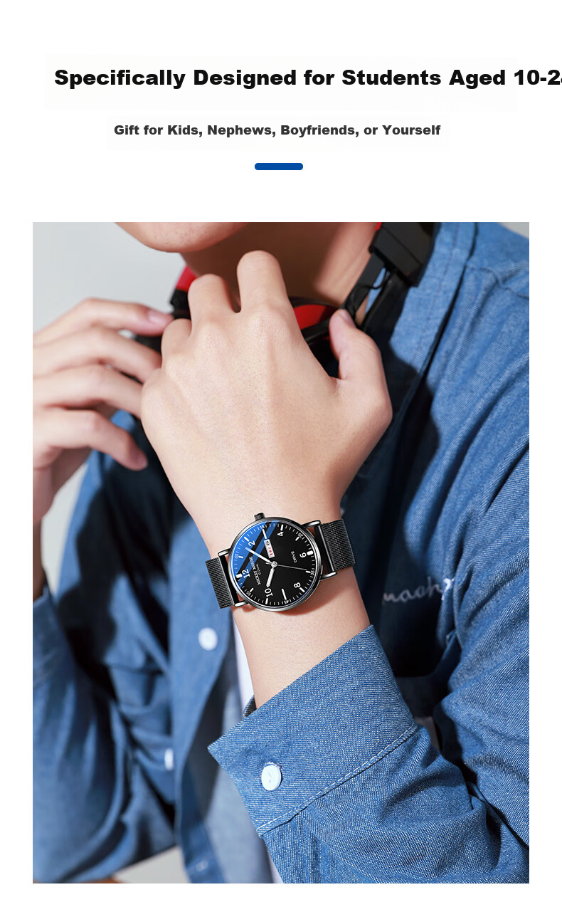 Disney Marvel Men's Watch Vintage Dual Calendar Waterproof Teen Student Gift 5