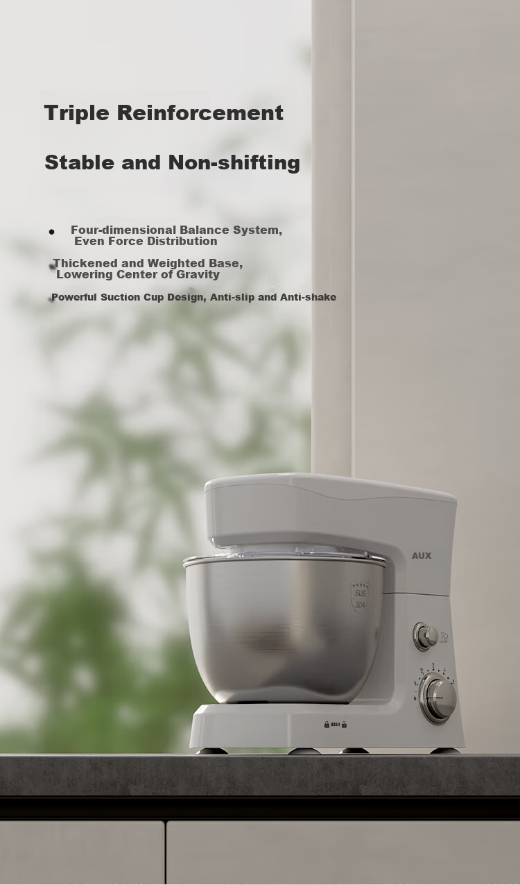 AUX 3.5L Multifunctional Kitchen Stand Mixer Dough Kneading Machine 600W Automatic Egg Beater Cream White SC-207 5