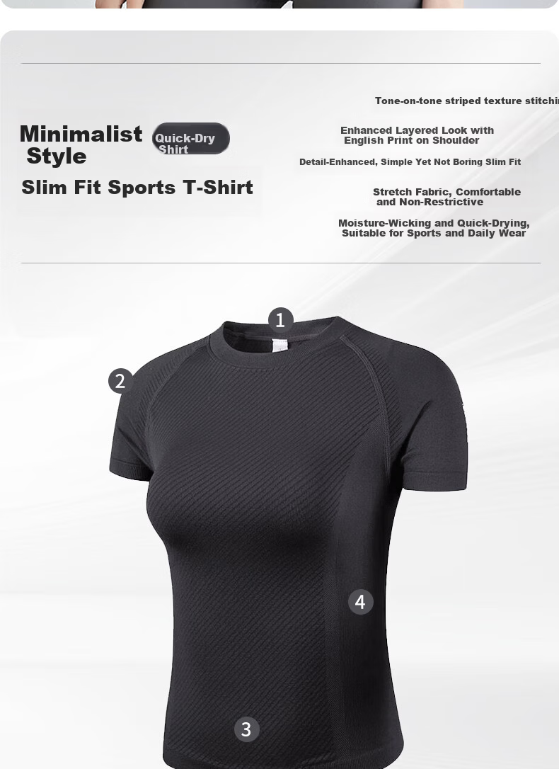 Xueqiman Women's Yoga Short Sleeve Top Tight Fit Stretch Quick-Dry Breathable T-Shirt Professional Pilates Fitness Running Training 2