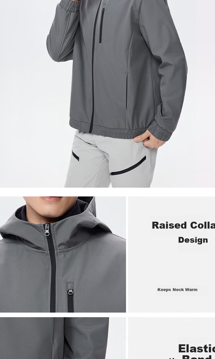 Giordano Men's Windproof Jacket Autumn Winter New Outdoor Water-Repellent Multi-Pocket Hooded Softshell Coat 01075705 7