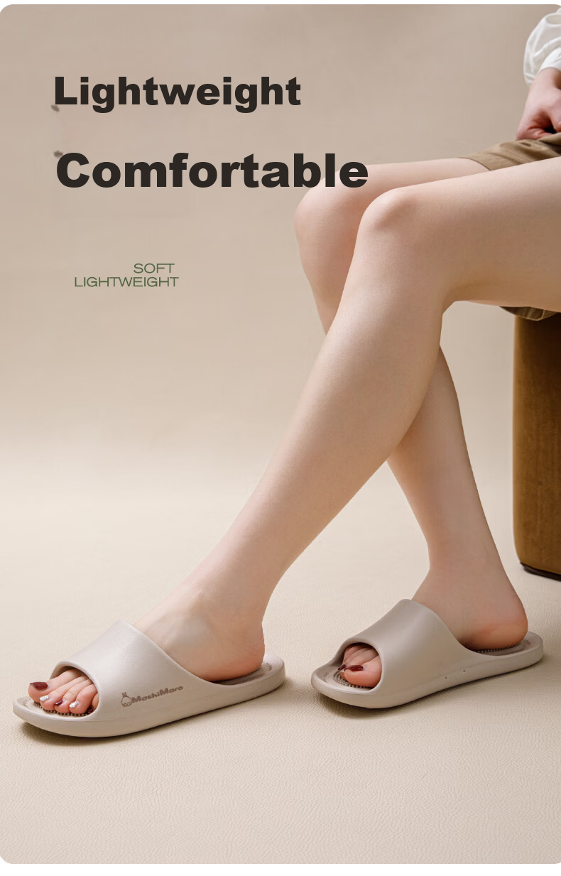 MashiMaro Women's Home Bathroom Shower Massage Sole Non-Slip Slippers Men's Sandals 5