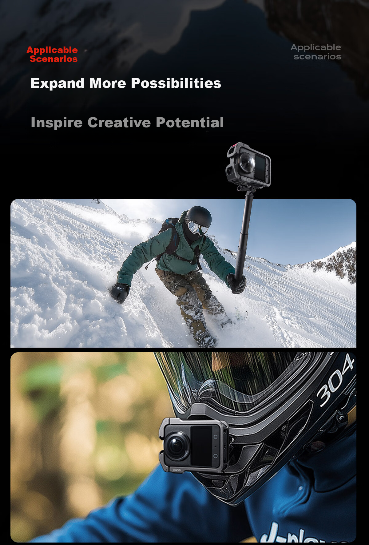 Llano DJI Osmo 360 Panorama Camera Cage-Free Expansion Protective Frame Metal Shockproof Case Frame Vertical and Horizontal Shooting Bracket Magnetic Quick-Release Base Accessories 1