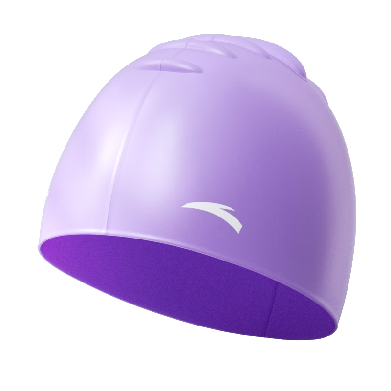 ANTA Unisex Silicone Swim Cap Waterproof Easy Wear Large Size Purple