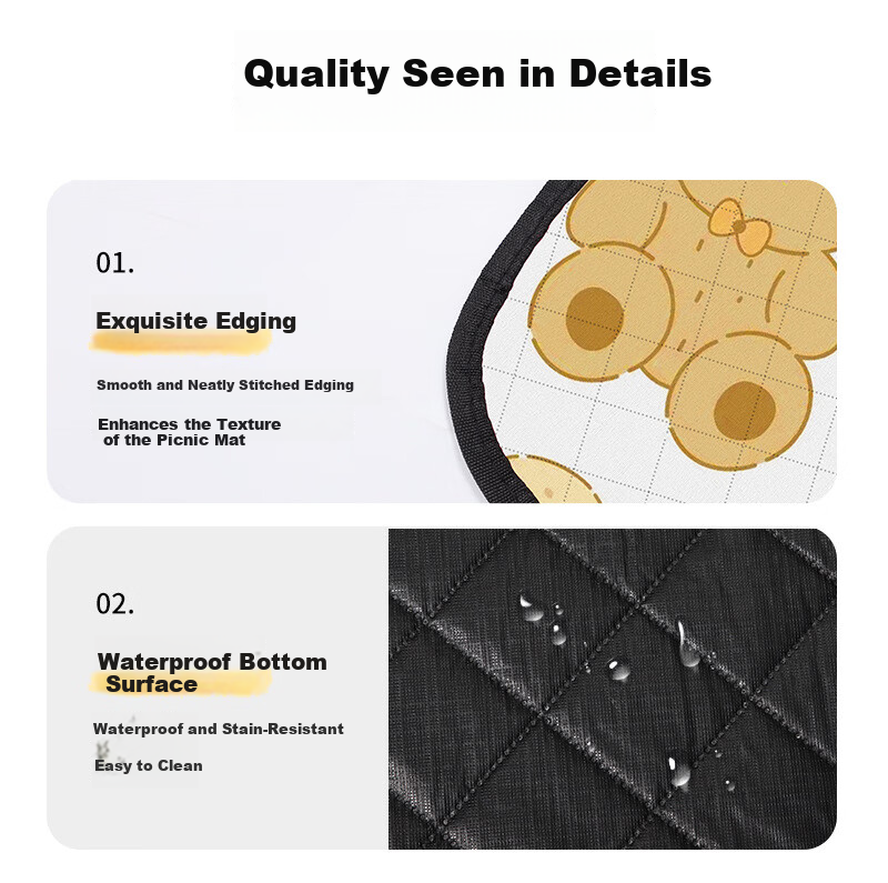 Beyond Wilderness Ultrasonic Picnic Mat Thickened Large Outdoor Waterproof Moisture-Proof Stain-Resistant Camping Ground Mat for 6-8 People 5