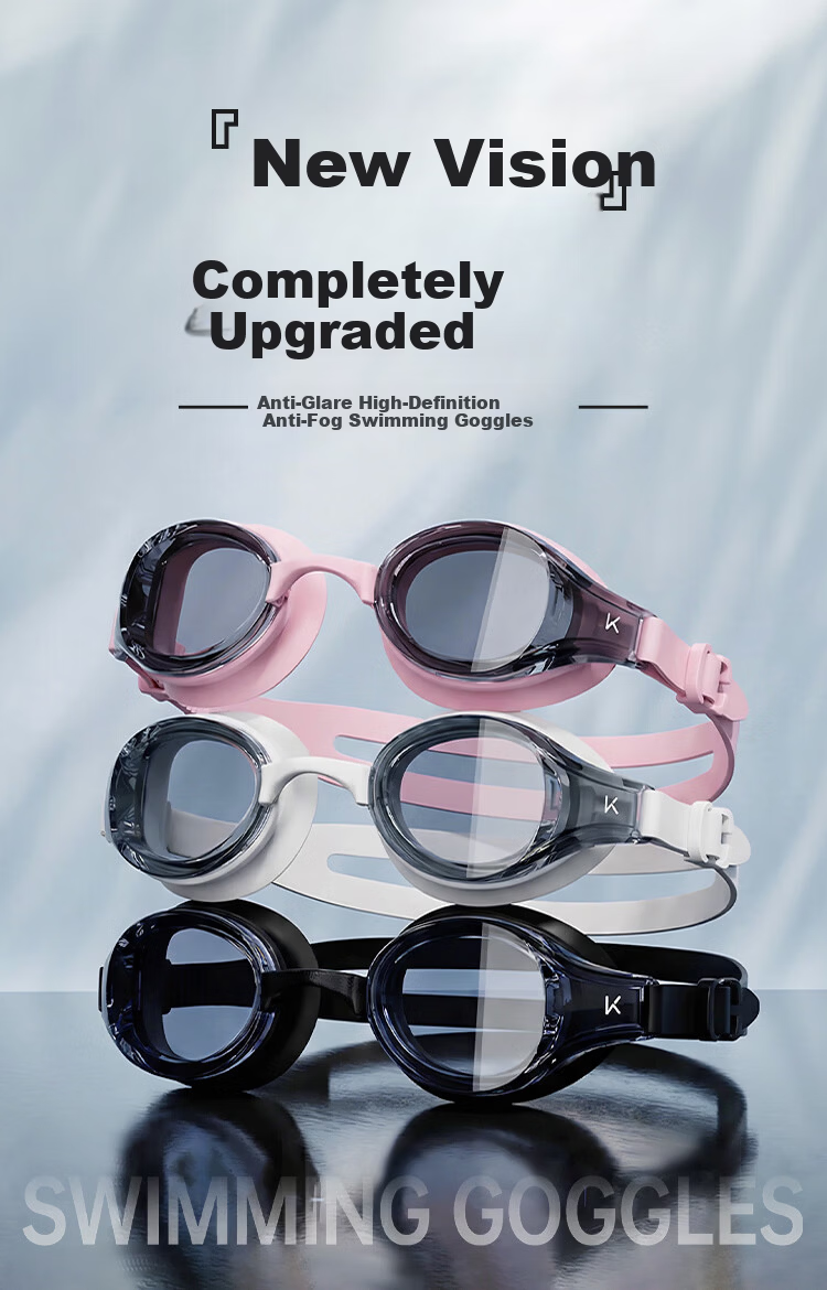 Keep Swimming Goggles Unisex HD Waterproof Anti-Fog Prescription Professional Swim Glasses Lively Black 300 1