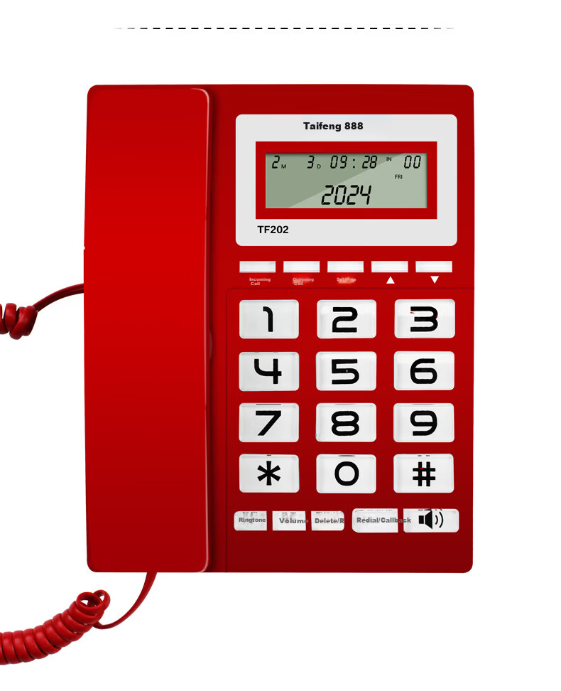 Taifeng 888 Landline Phone Fixed Telephone Office Home Wired Phone Battery-Free Dual Interface Hands-Free Caller ID TF202 White 15