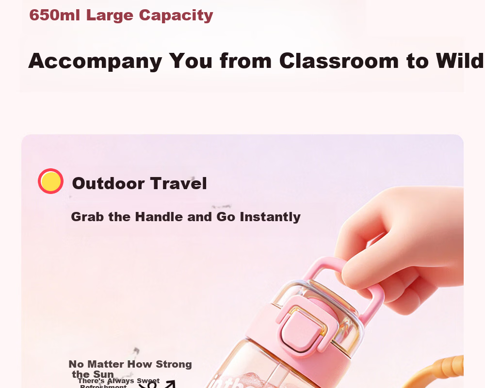 FUGUANG Children's PPSU Dual-Use Straw Cup Student School Water Bottle for Boys and Girls Pregnant Women High-Temperature Resistant Plastic Cup 10