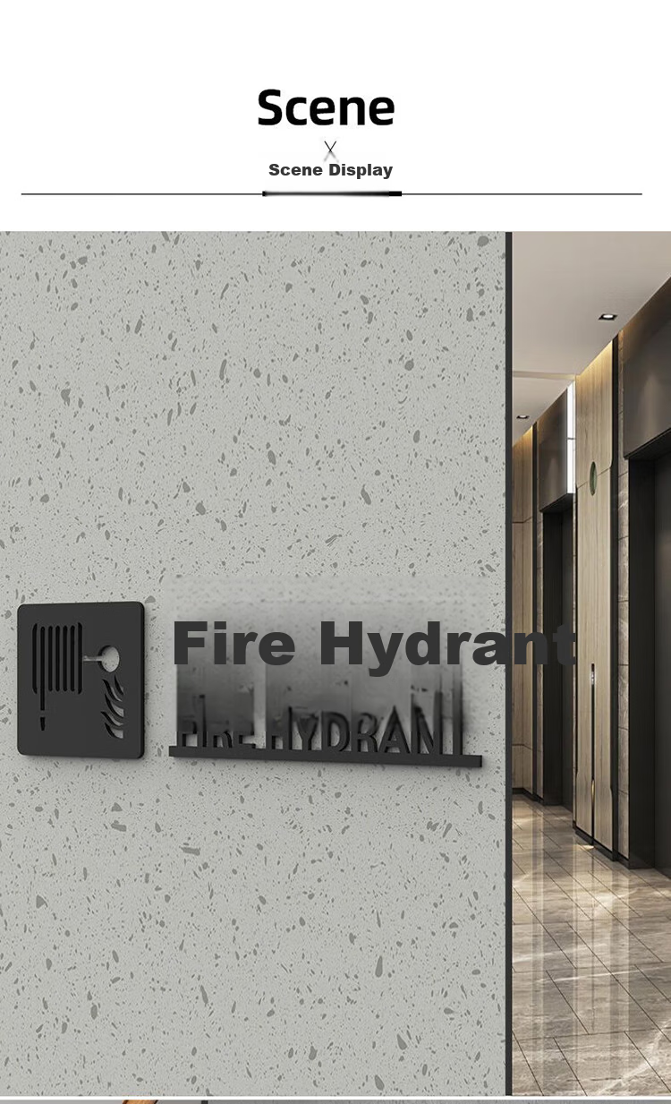 Yiju Changning Fire Hydrant Safety Sign Fire Hydrant Box Warning Sign Acrylic Self-Adhesive 30x9.2cm 5