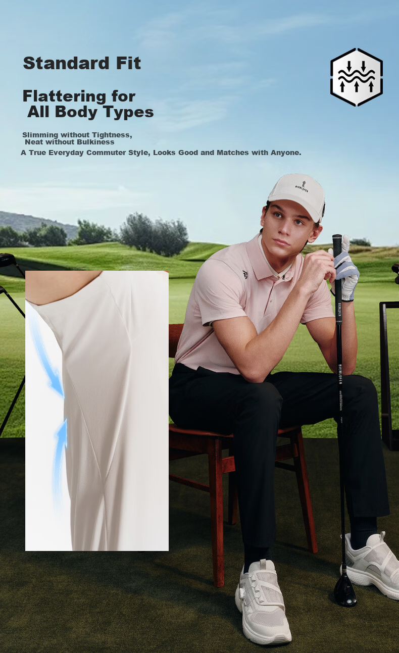 Biyinlefen Golf [UPF500+] 2026 Spring New Men's Sports Casual Stretch Comfortable Quick-Dry Moisture-Wicking Short Sleeve Polo Shirt 7
