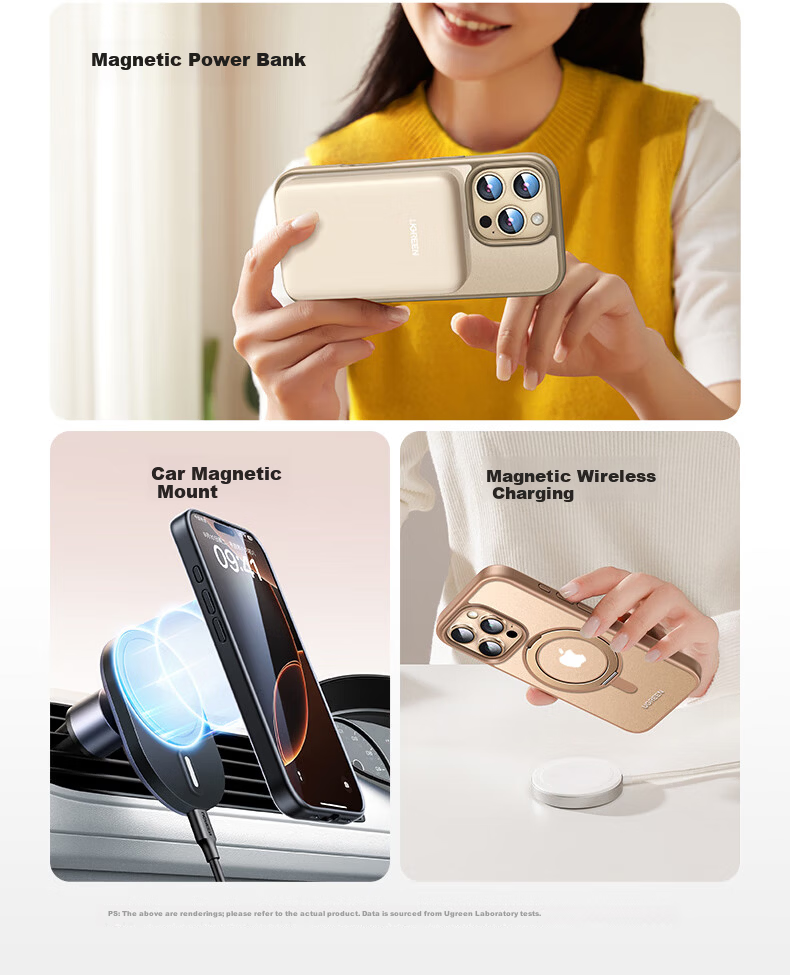 UGREEN 360° Invisible Magnetic Stand Case for iPhone 16 Pro, Matte Anti-Yellowing, Airbag Shockproof, Anti-Fingerprint Protective Cover 12