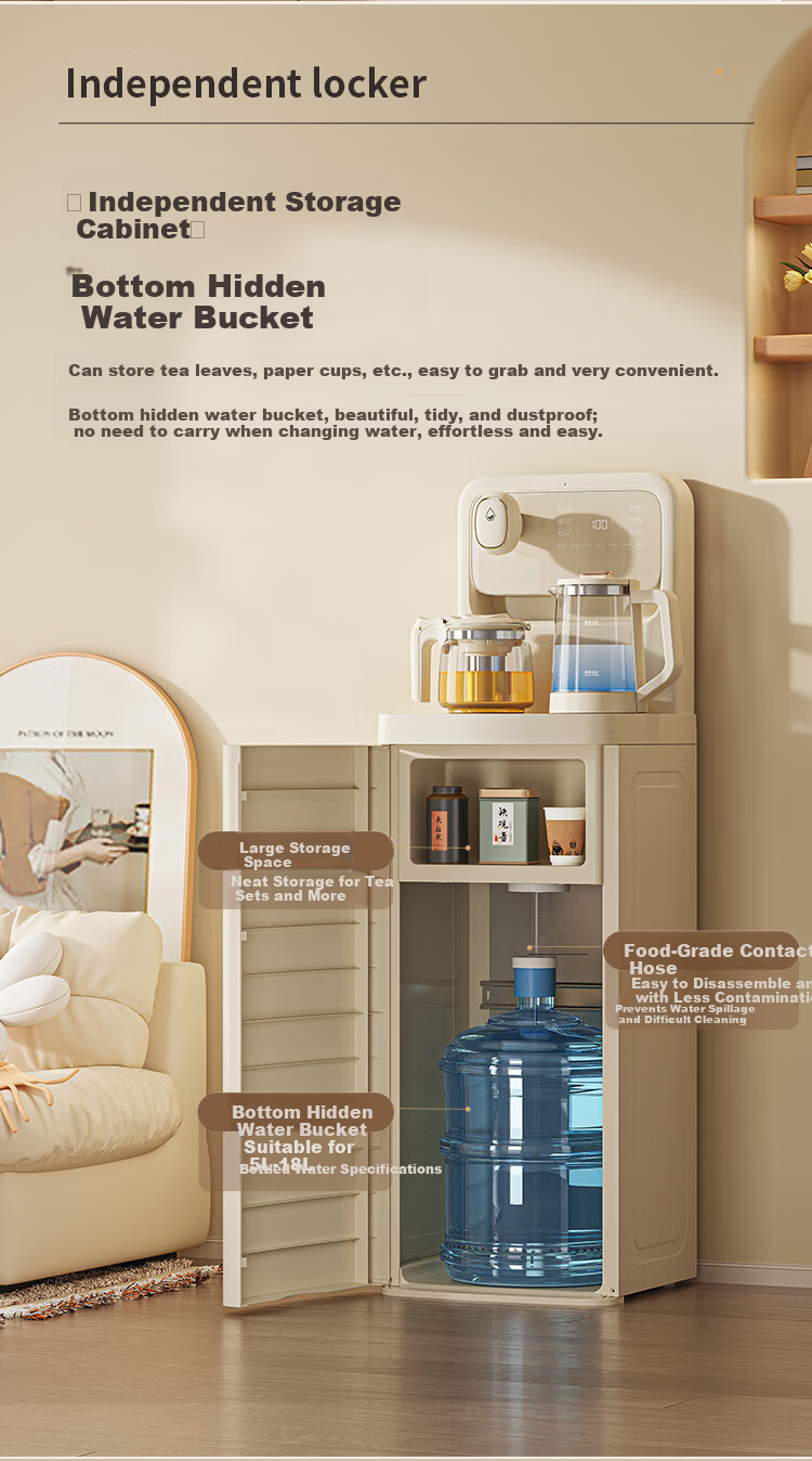 MeiLing Tea Bar Machine for Home Use, Multifunctional All-In Cabinet with Cooling Function, Bottom-Loading, Strontium-Rich Mineralized Bottom, Water Supply from Top, Intelligent Constant Temperature Water Dispenser MY-DAN7001B [Mobile Phone Remote Control] 15