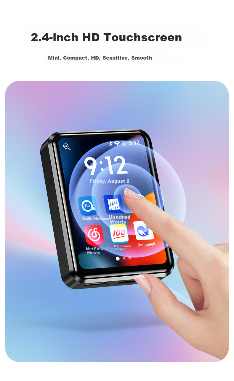 Sheng MP3/MP4 Lossless Music Player Smart WIFI Connected MP5 Internet Bluetooth Student Portable English Learning U3 8G Closed System 8