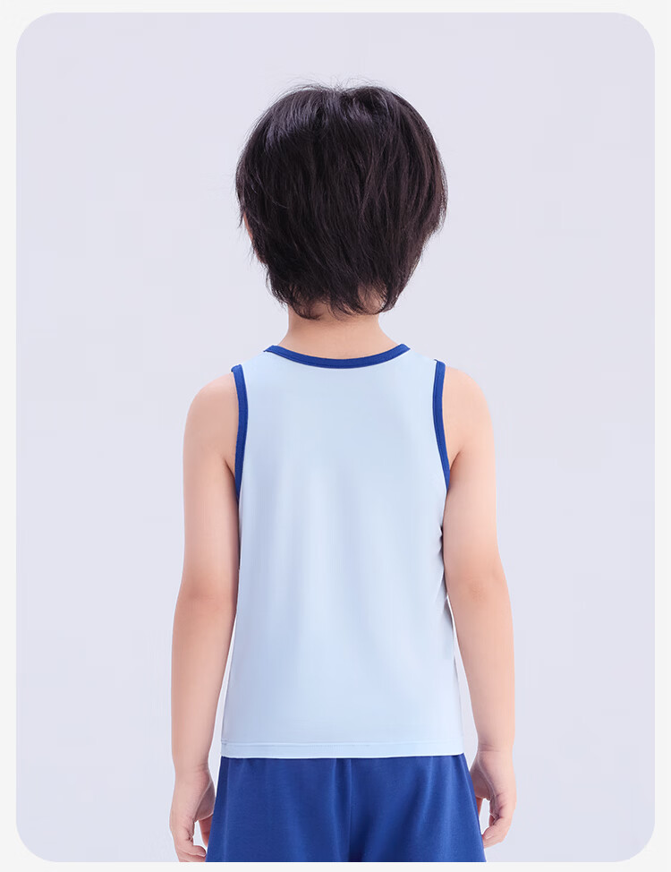 Jiusuiban Eucalyptus Bark Children's Vest Boys 7A Antibacterial Lightweight School Uniform Base Shirt Youth Class A Home Sports Top 10