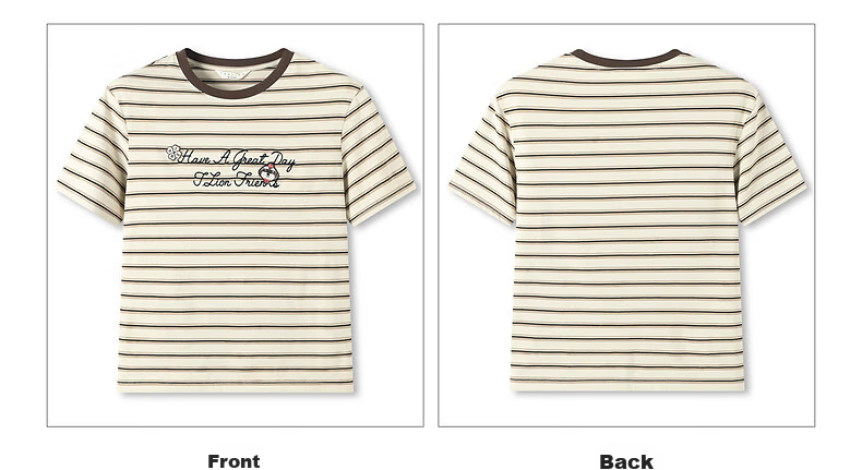 TonLion 2026 Summer New Women's Striped Short Sleeve T-Shirt Loose Casual American College Style Fashionable Top 14