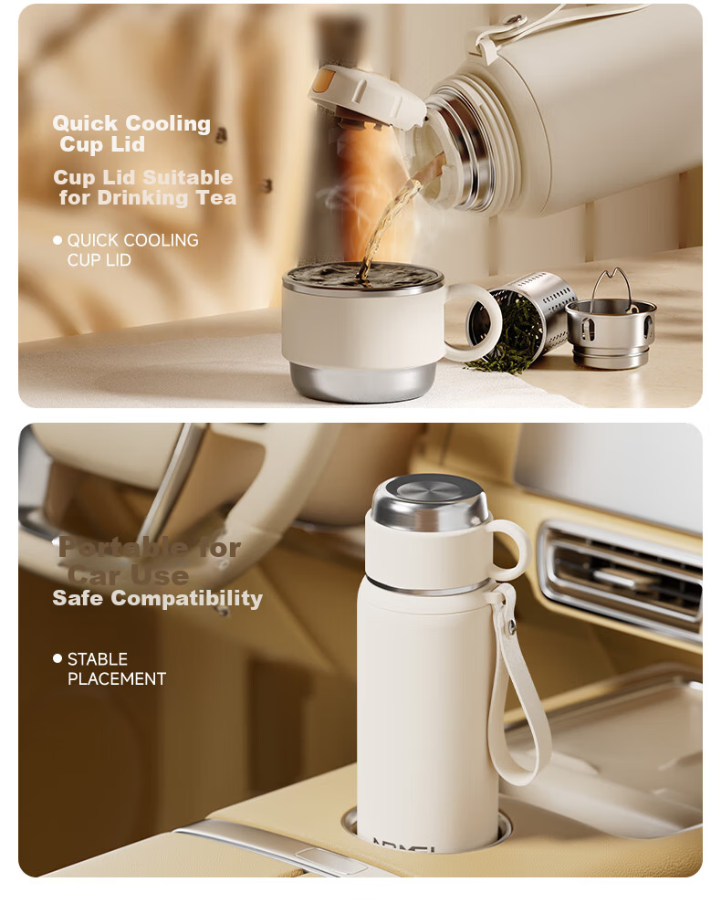 NRMEi Large Capacity Insulated Mug for Men and Women 316 Stainless Steel High-Quality Tea Separation Portable Car Travel Steeping Tea Cup 4
