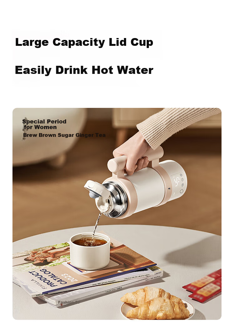 Little White Bear Portable Thermostatic Kettle Baby Insulated Children's Water Cup Milk Preparation Electric Heating Cup Boilable 5082B 32