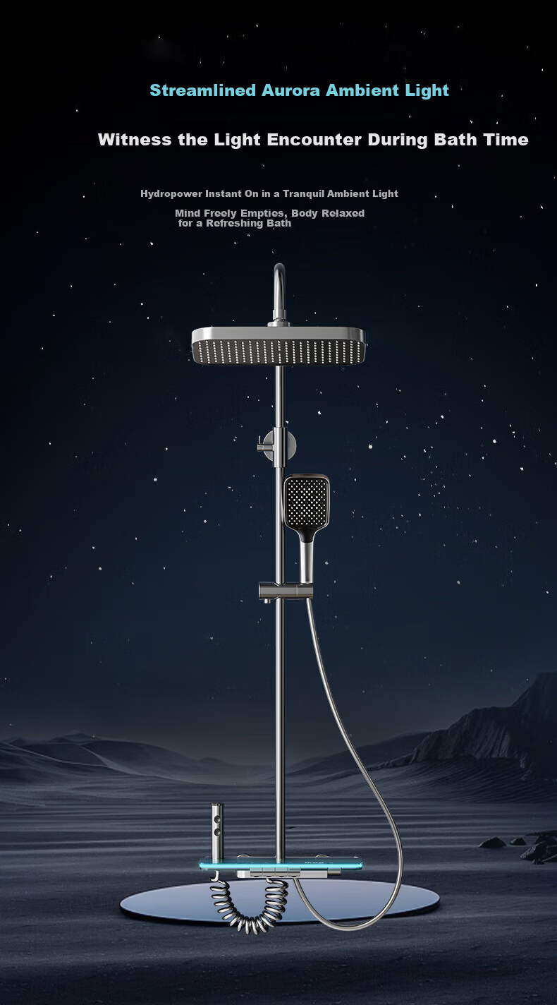 IVORPO [Germany] Smart Thermostatic Digital Display Self-Cleaning Shower Head Set Integrated Complete Shower System 2