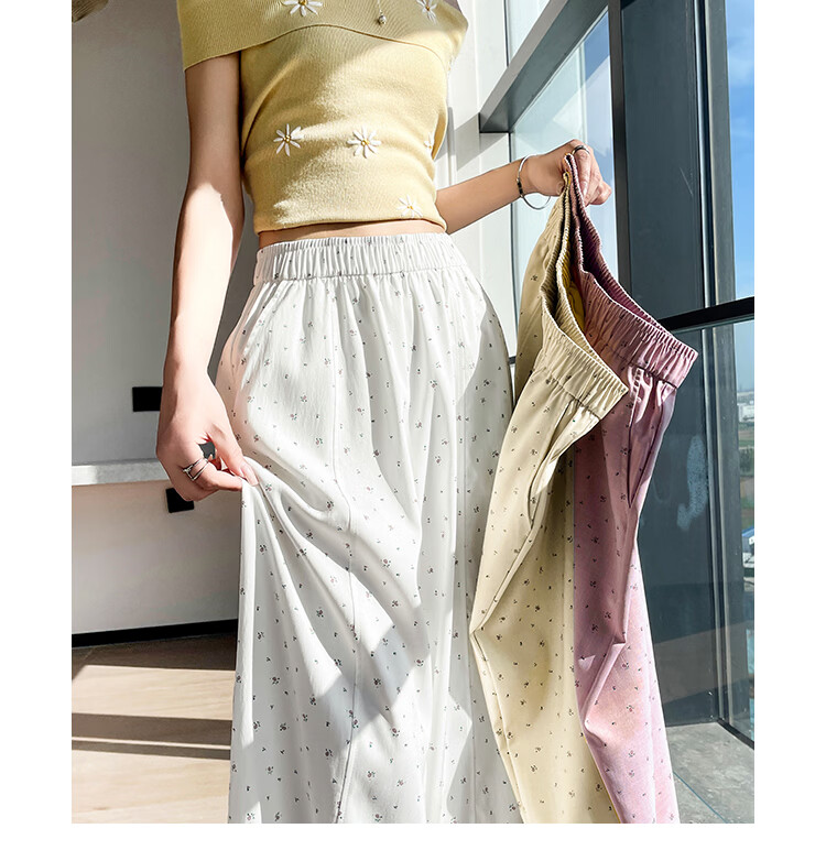 2026 New Summer Women's Loose High-Waist Wide-Leg Floral Casual Pants 16