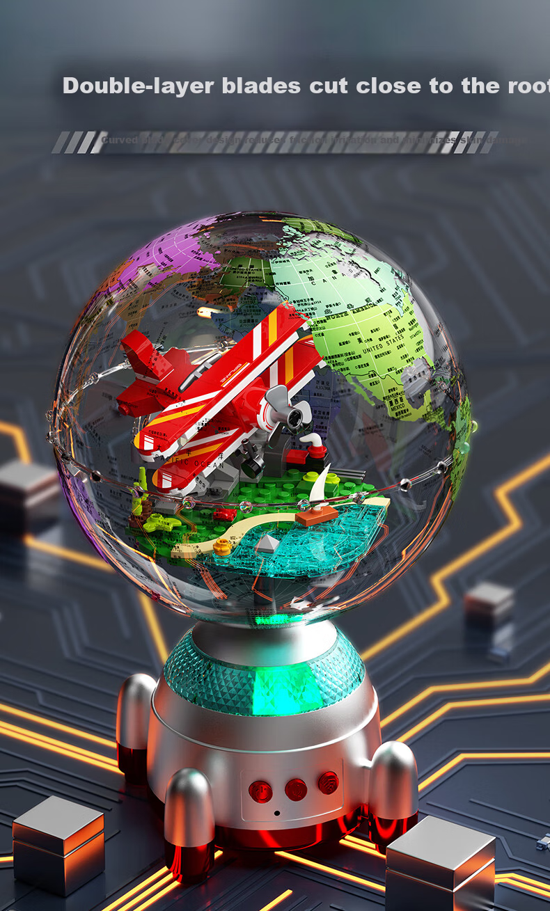 JAKI Building Blocks Assembled Dawn Sky Intelligent AI Globe Model Children's Toy Birthday Gift for Boys and Girls 5