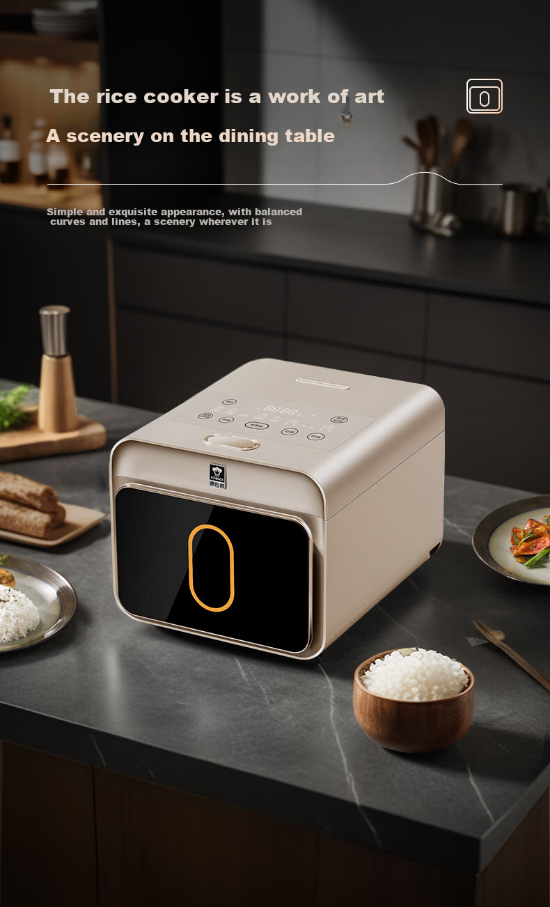 Kambach Rice Cooker 0 Coating Pure Titanium Inner Pot IH Induction Heating Smart Rice Cooker Baby Grade Multifunctional Household 2-8 People Non-Stick High Power Pro Star Gold 3L 12