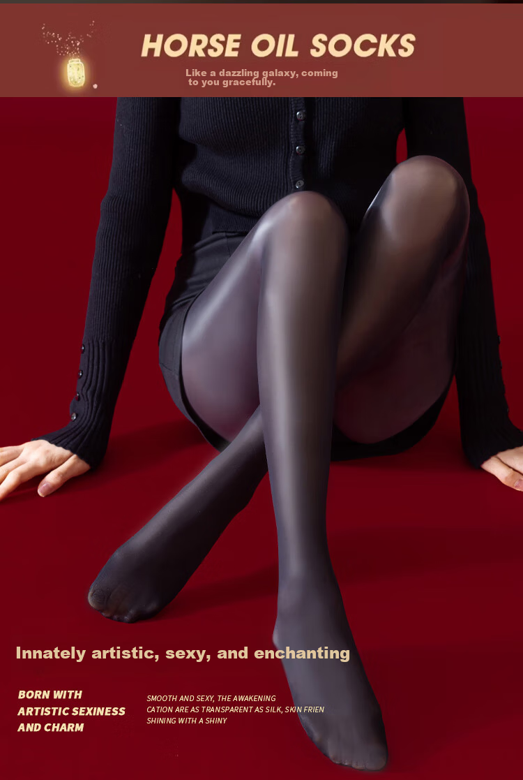 Caiyue Ma Oil Women's Slimming Beautiful Leg Shiny Stockings Sexy Silky Thin Glossy Black Pantyhose 3