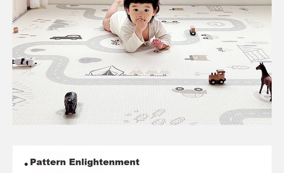 LUNASTORY Baby Crawling Mat Infant Play Mat Double-Sided Printed XPE Children's Picnic Mat 180*150*2cm 41
