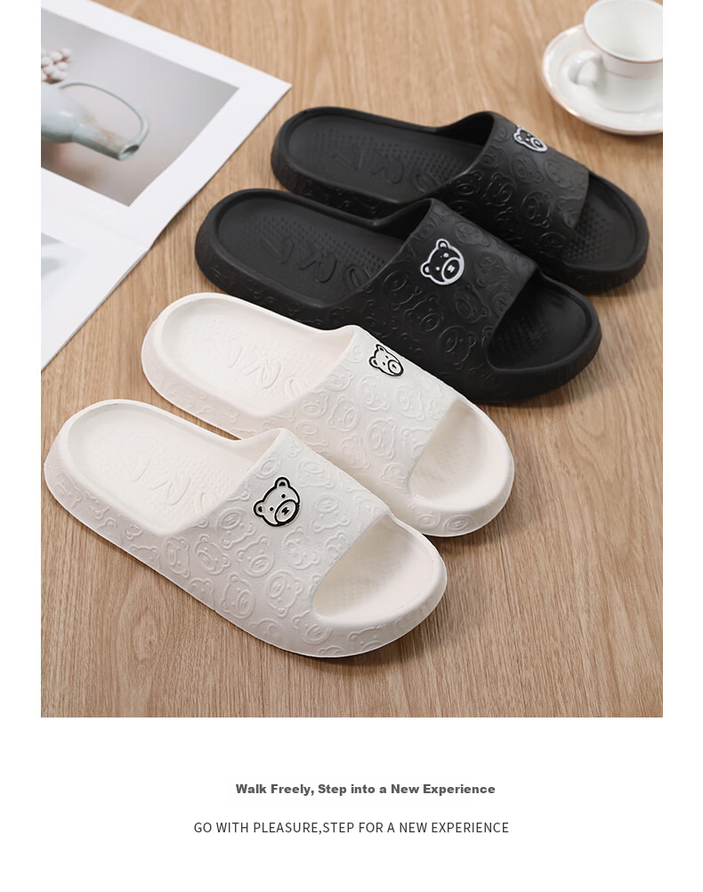 FOOTOPPO EVA Women's Home Slippers Couple Slippers Non-Slip Bathroom Slippers Men's Indoor Odor-Resistant House Slippers 10