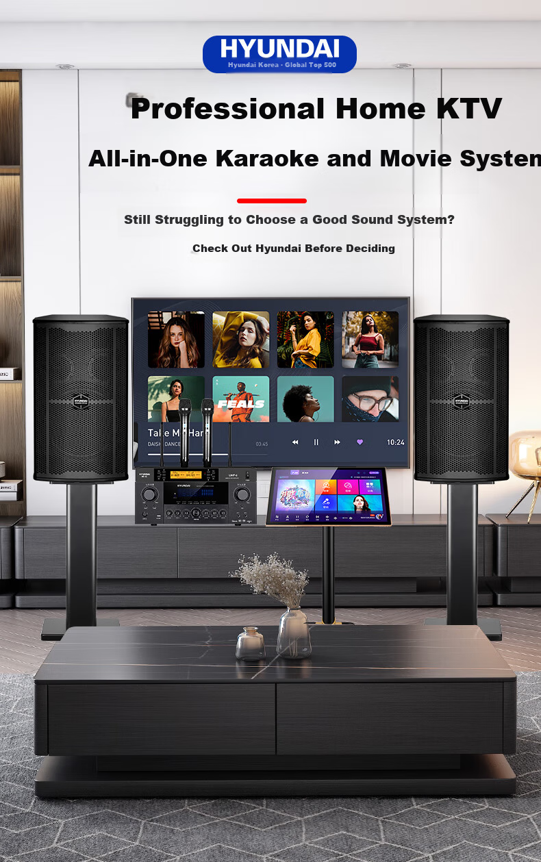 HYUNDAI K960 Home KTV Sound System Full Set Three-Way Home Theater Karaoke Singing Equipment 1