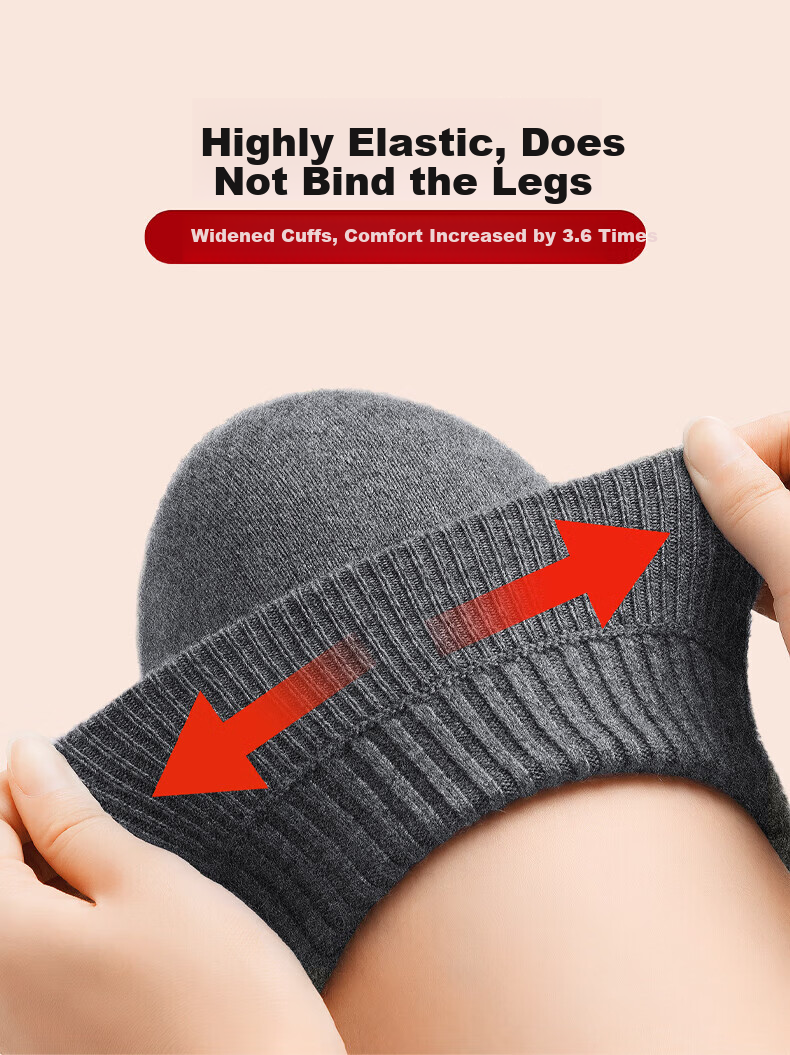 PROPARD Cashmere Knee Warmers Arthritis Cold Leg Protection Long Tube Leg Sleeves for Men and Women Elderly Autumn Winter 6