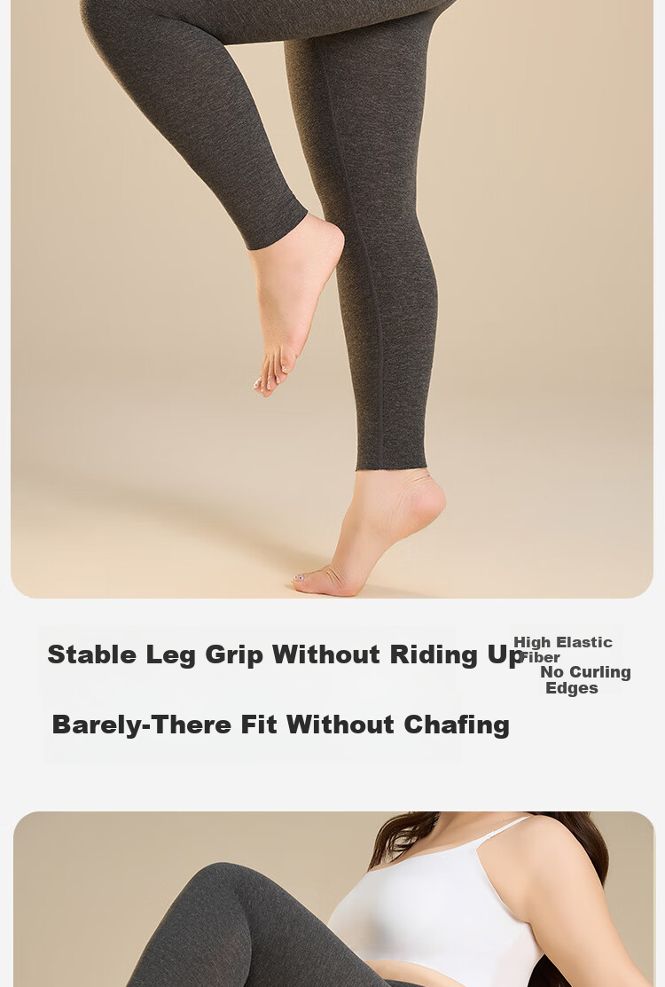 GRACEWELL Plus Size Women's Thermal Leggings Autumn Pants Wool Silk Loose Winter Bottoms for Up to 200 Jin 15