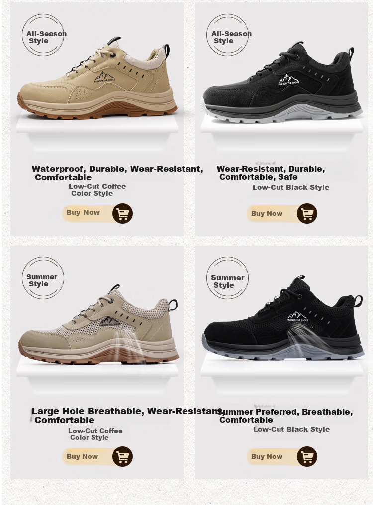 Jingtu Men's Summer Breathable Steel Toe Safety Work Shoes Anti-Smash Anti-Puncture Comfortable Durable 5039FBK Size 43 13