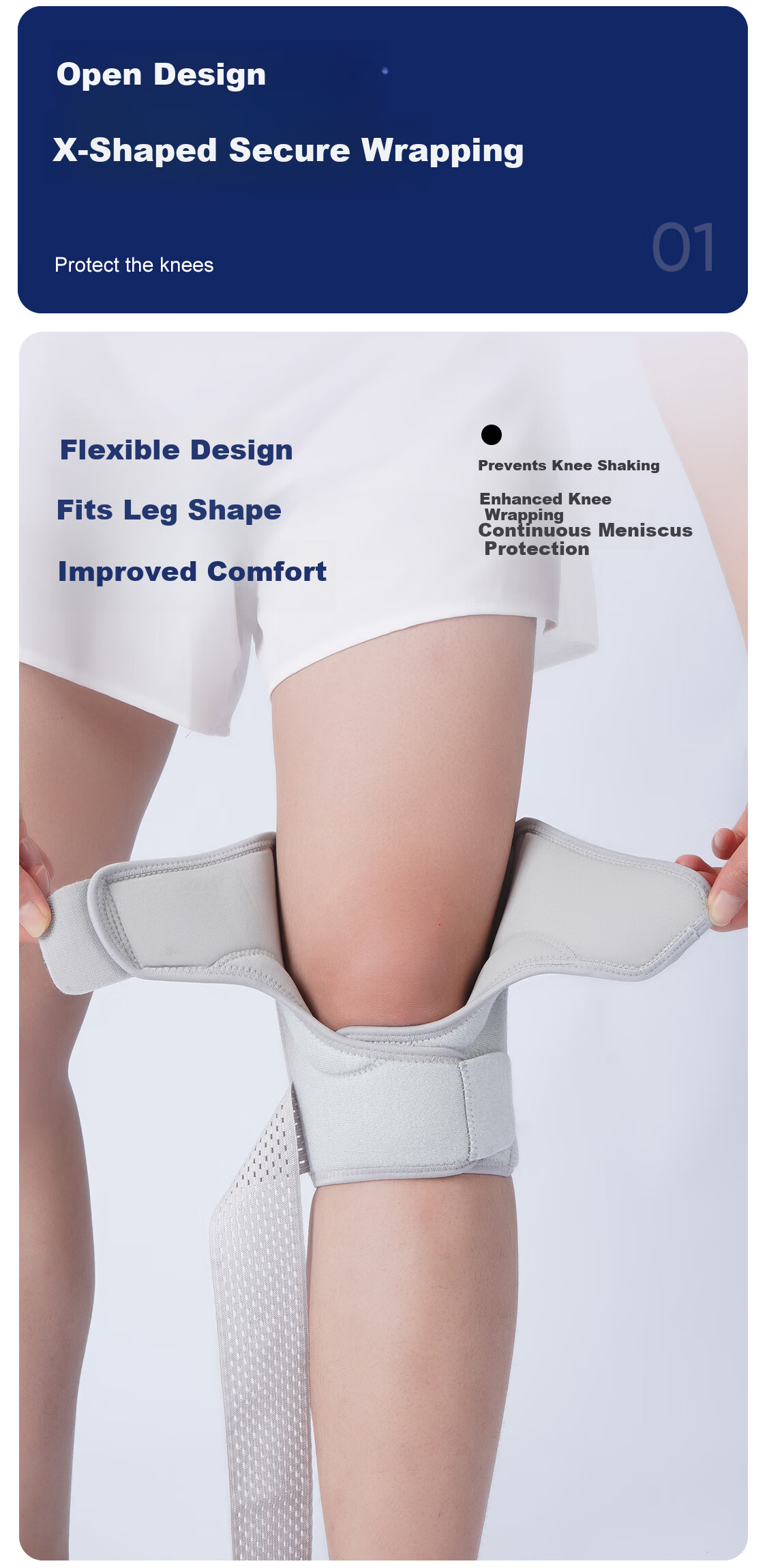 NAILEKESI N Professional Protective Knee Brace Medical Meniscus Ligament Injury Knee Support for Men and Women Joint Stabilizer 5
