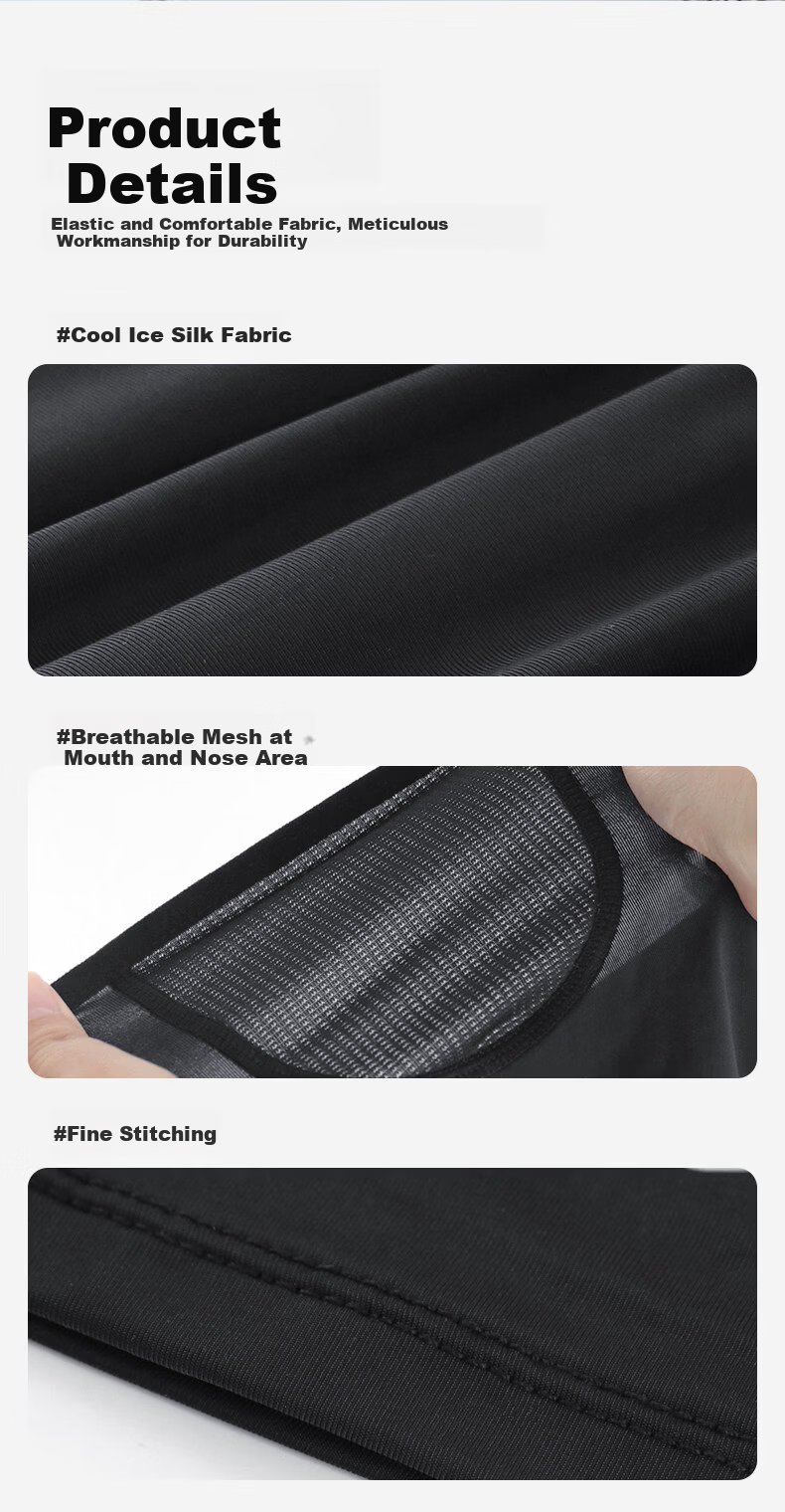 LI-NING Sun Protection Face Mask Cycling Headwear Ice Silk Full Face Cooling Outdoor Motorcycle Helmet Liner Bicycle Headscarf 18