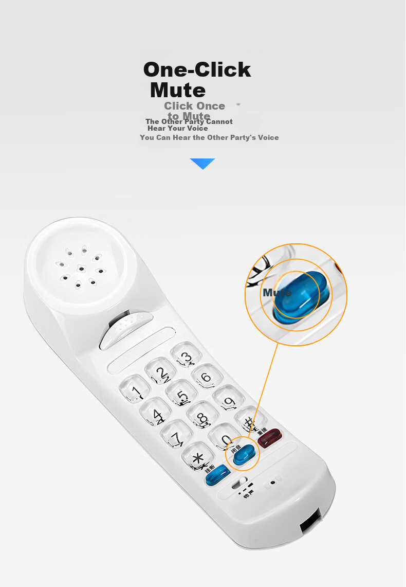 Yijiantong T9 Corded Phone Landline Wall-Mountable Caller ID Desk Phone for Elevator Bathroom Kitchen Hotel Home Use 7