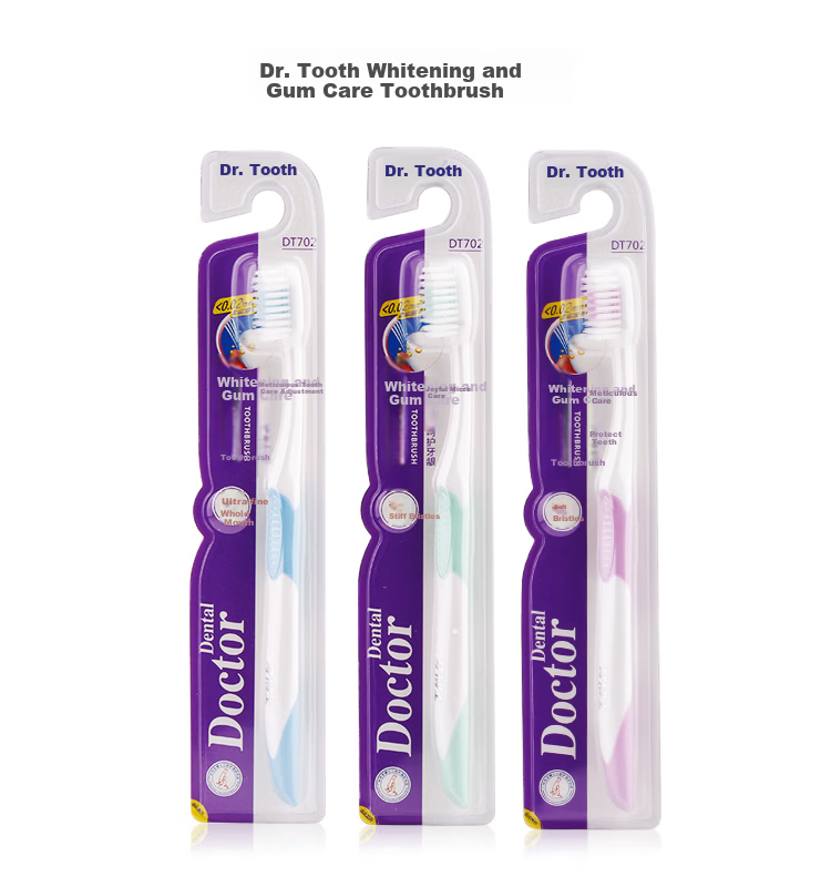 Dr. Tooth Soft Bristle Adult Toothbrush, Dense Deep Cleaning, Gum Care, 2 Packs of 2 Brushes 2