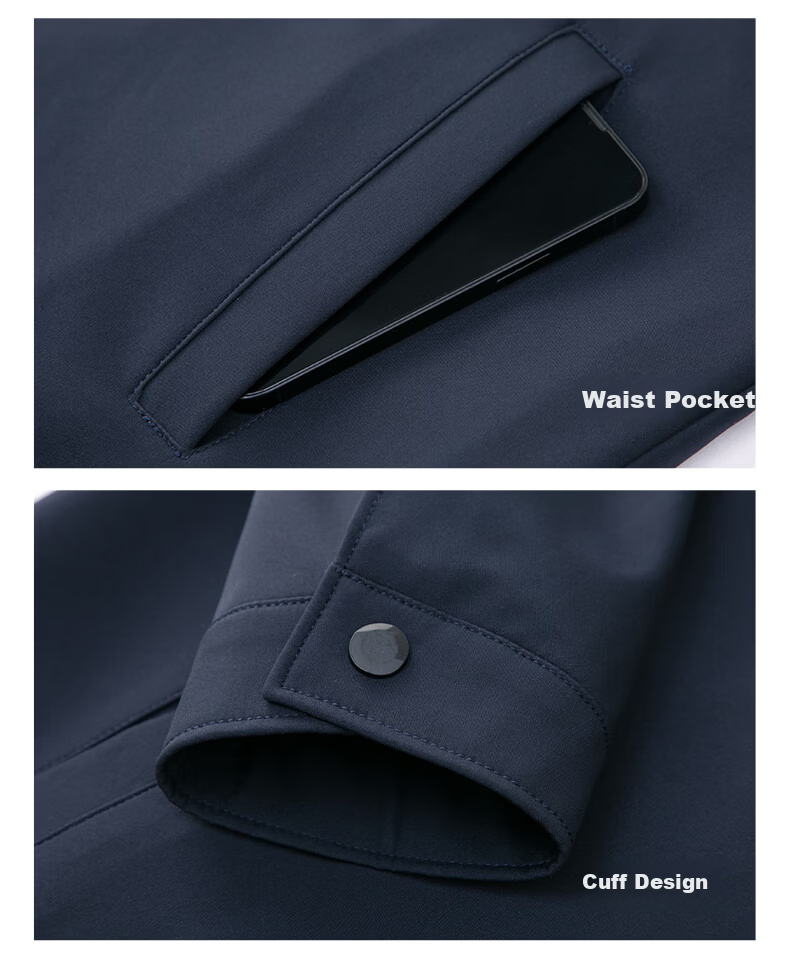 ROMON Men's Spring Autumn Business Casual Collar Executive Jacket MK21 Black 2XL 7