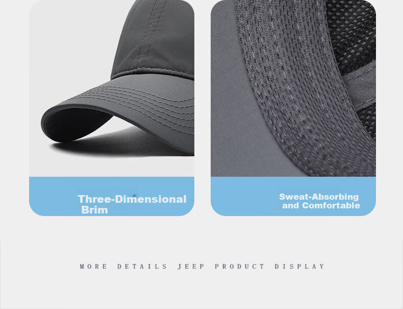 JEEP Men's Summer Outdoor Fishing Sun Protection Mesh Baseball Cap 8