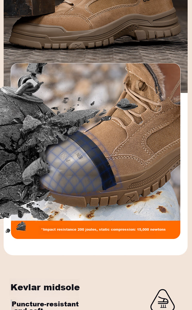 JUNBU Men's Steel Toe Safety Shoes Anti-Smash Anti-Puncture Lightweight Comfortable Durable Work Site Safety Shoes 3115L Size 45 7