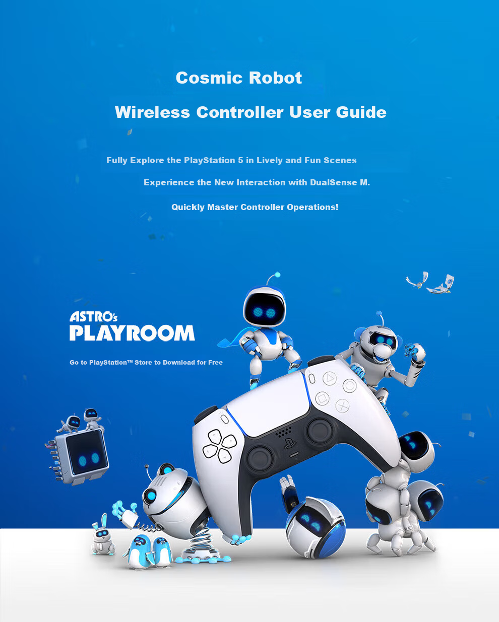 PlayStation Sony Official PS5 Controller DualSense Wireless Controller Compatible with Steam PS5 Controller Starlight Blue Back-To Gift Birthday Present FIFA 6