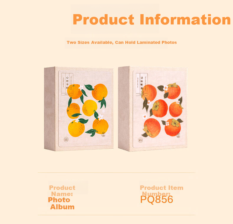 Deli Photo Album 5-inch (100*137.5mm) 100 Sheets Family Album Couple Travel Album Memory Book Children's Growth Record Orange PQ856 18