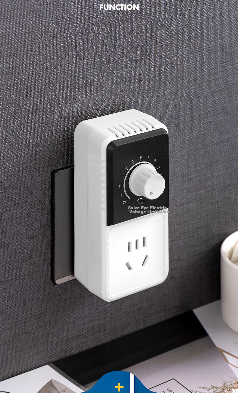 Aleleco Student Dormitory Voltage Regulator Socket Power Converter Socket University Dormitory Limited Voltage Power Strip Anti-Trip Circuit Breaker 0~220VAC Voltage Adjustable Direct Plug 10A 14