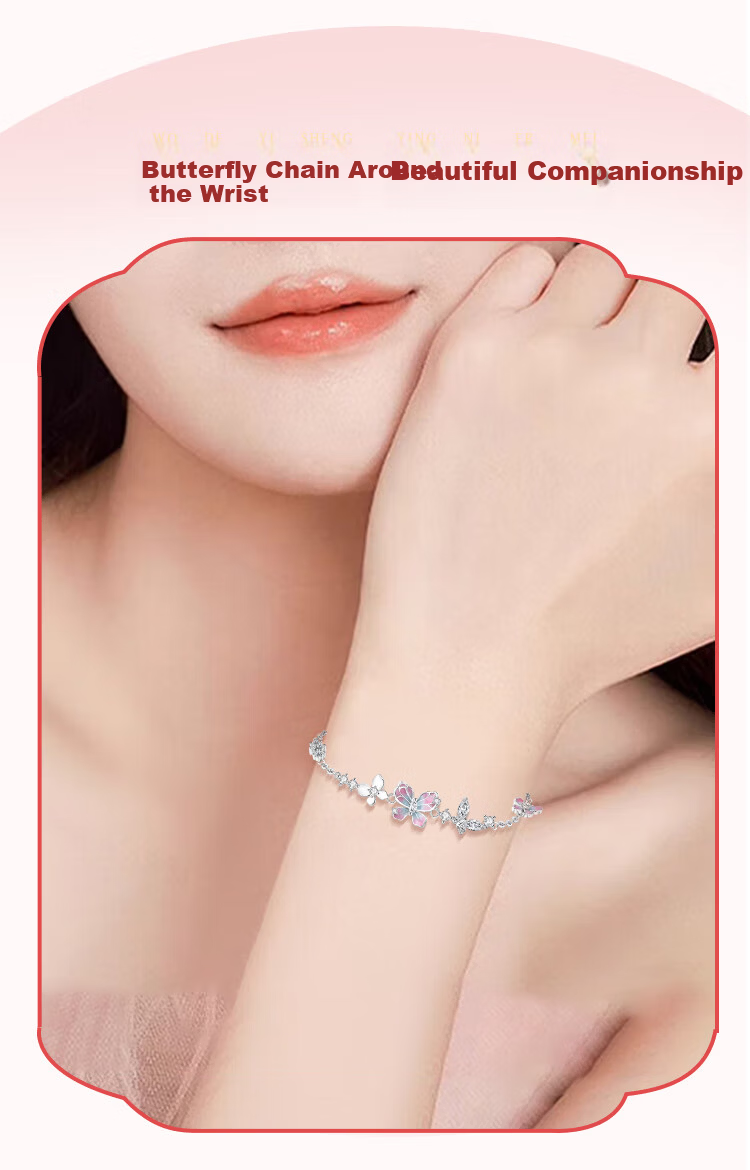 ALLOVE Glowing Butterfly Dream Pure Silver Bracelet for Women 2026 New Female Birthday 520 Valentine's Day Gift for Girlfriend Wife 3
