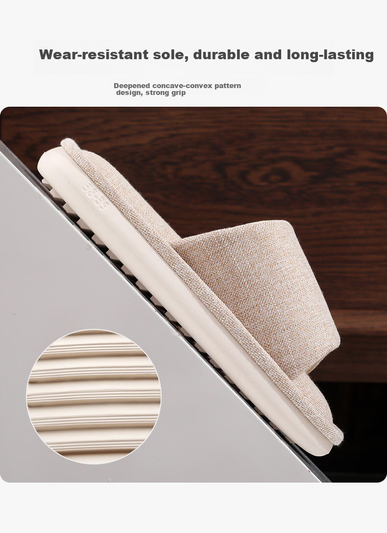 XGGC Cotton Linen Slippers Men Spring Autumn Home EVA Thick Sole Linen Couple Four Seasons Fabric Slippers Women Pink Size 40-41 5