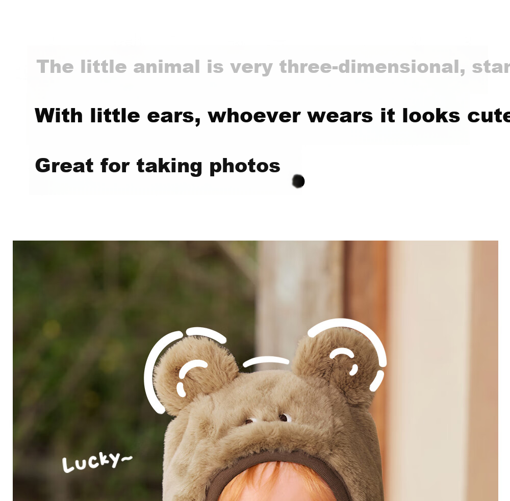 Beitais Baby Hat Autumn Winter Thickened Fleece Windproof Warm Plush Ear Protection Hat for Boys and Girls 5